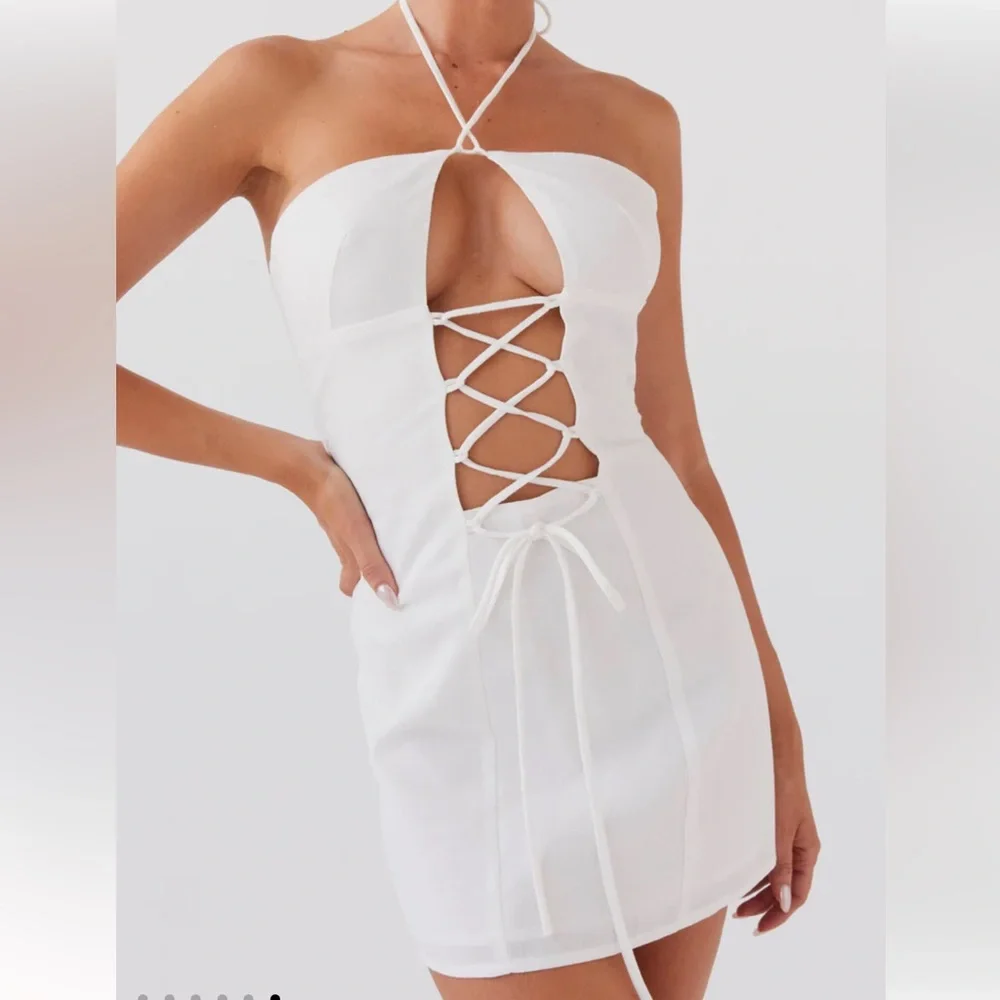 NWT PEPPERMAYO- Island Echoes Linen Mini Dress size 6 - Picture 5 of 5